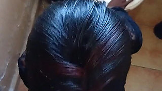 Black Slut Doggystyle and Blowjob White Man in Black Sexy Dress