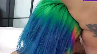 Blonde doll gives steamy oral blowjob