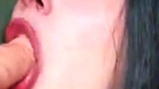 Amateur Girl Sucks Dildo with Homemade Passion