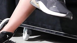 Sneaker Shoeplay in Sheer Nylons