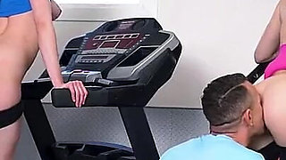 Pervy Stepdads Work Out Their Dicks by Stretching Their Hot Stepdaughters in the Gym