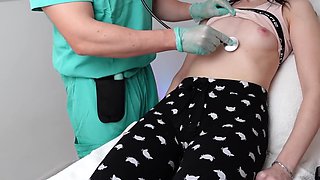 Hot teen chick with small tits gets fucked by her gynecologist