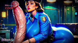 Big-chested Police COUGAR: SPH While Daydreaming About Monster Weenies (Inward Monologue / Wish)