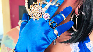 Tina Snua Chain Smokes 2 Cork Cigarettes In Satin With Gloves & Jewellery! - British Mature Smoking Smoker