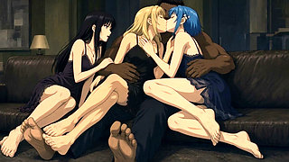 Interracial Kissing and Submissive Cuckold Anime (AI Arts)