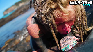 Outdoor Beach POV Blowjob - Sloppy by the Waves