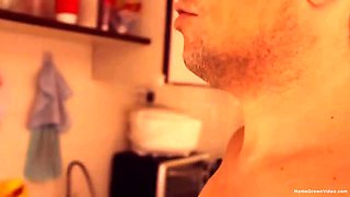 Skinny brunette amateur ass fucked in the shower