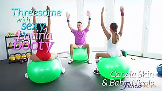 Big Ass brazilian 3some in gym - utter vignette - gym rooms