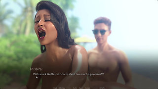 Black MILF Loves Riding White Huge Cock on the Beach