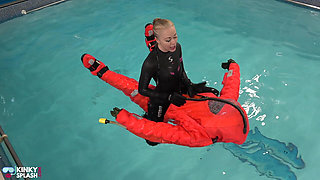 Human Life Raft - Inflated Suit Slave Pool Domination