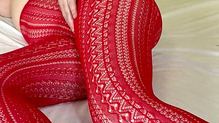 Red Pantyhose Showing