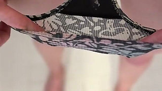 Pissing in My Cum Filled Panties After Work