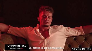 Busty Blonde Threesome FFM - Era & Ema Share Cock for Double Blowjob & Creampie