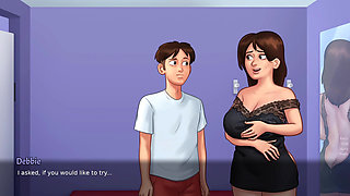 Stepson helps her stepmom in buying clothes (Summertime Saga)