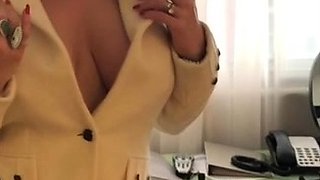 Horny big boobed fat chubby busty blonde