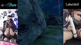 British gamer girl gets completely naked while playing a VR game