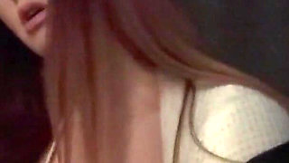 Smoking a Cigarette Out at Night and Showing My Big Tits