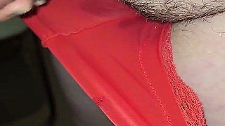 Pervert Cums on My Hairy Pussy Big Dick Head