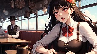 A sloppy hardcore maid takes a steampunk juices bath for