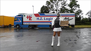 Sissy Monique - At a truck stop