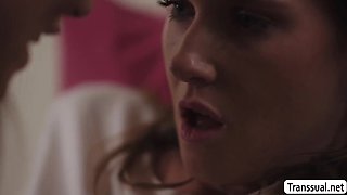 Shemale stepmom catches stepdaughter masturbating