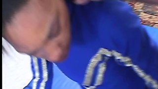 Black Cheerleader in Uniform Gets Deep Anal from White Cock