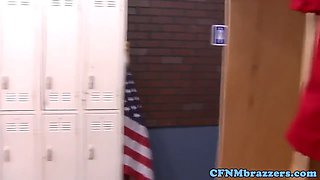 Cfnm porn star cheerleaders get a facial