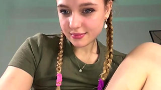 Riding dildo so hard with jucielussie creampie tight pussy