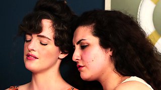 Blonde and brunette having group sex