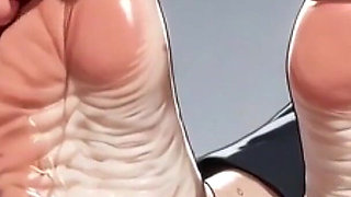 Very Old Granny Loves Getting Her Feet Worshipped by Slaves