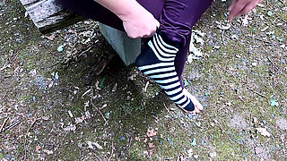 Using Her Tits and Vagina While Picnic