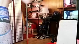 Amateur busty brunette masturbates and does hand job
