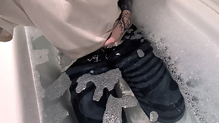 Soaked & Surprised: My First Clothed Bath