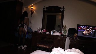 Curvy Thai maid makes guy cheat with her
