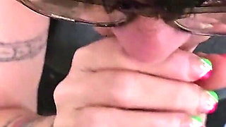 Mature Wifey Dawn POV Blowjob Cum on Face Glasses, Spitting