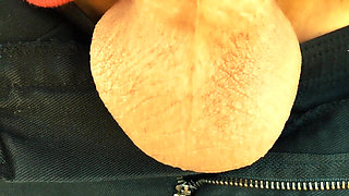 Twink Testicles Movements in Outdoor - Fast Motion Vid and Pulsating Orgasm