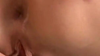 Brunette teen gets banged by two cocks