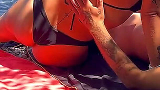 Busty Italian Gives a Handjob and Titjob Before Sucking Cock by the Lake in Front of Everyone!