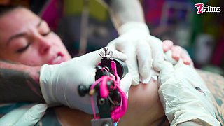 Tattooed Couple Fuck with Big Cocks Merry Gets Inked Foursome