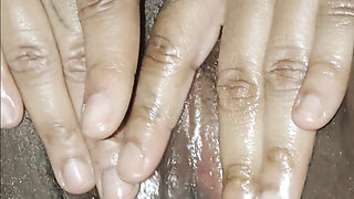 Stroking Her Pussy with the Dildo!