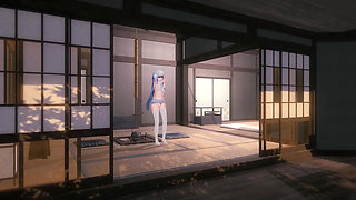 Mmd Mirror Flow Collapse Iron up&down Striptease Dress-up Nipple Clip Bunny Girl Black Silk Fishnet Costume Erotic Sweater Tig