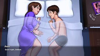 Stepmom and Step Son Fucking Under Blanket - Summertime Saga Hentai Game 3D