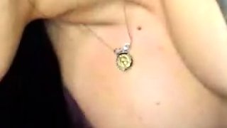 Big tit shemale jerks her long cock