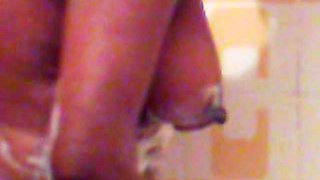 Greek ebony slut Nathalie in showers