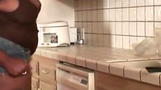 BBW ebony fucked in her wet pussy and milked on the ass