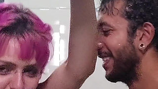 Creampieing Her Tight Asshole in the Bathtub