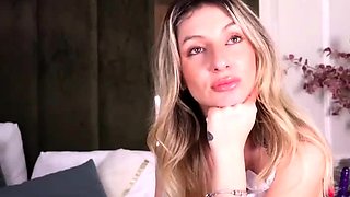 AMATEUR BIGTIT BLONDE TEEN MASTURBATES IN STALKINGS