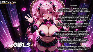 Magical Girl Threesome Covered in Cum, Realistic Facial on Pink Violet Blonde Idols