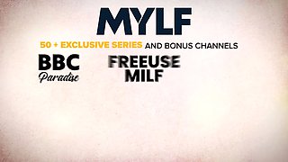 Trampy step-mom catches her bratty redheaded step-daughter smoking a boy off and joins on the act