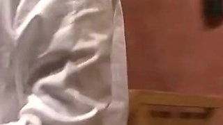 Humiliated bound man in the cage